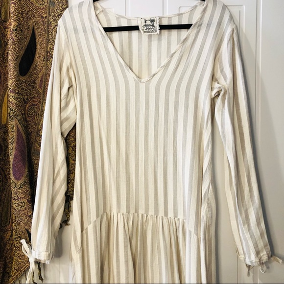 SOLD JAASE Long Balloon Sleeve High Low Midi Dress L - Picture 7 of 8